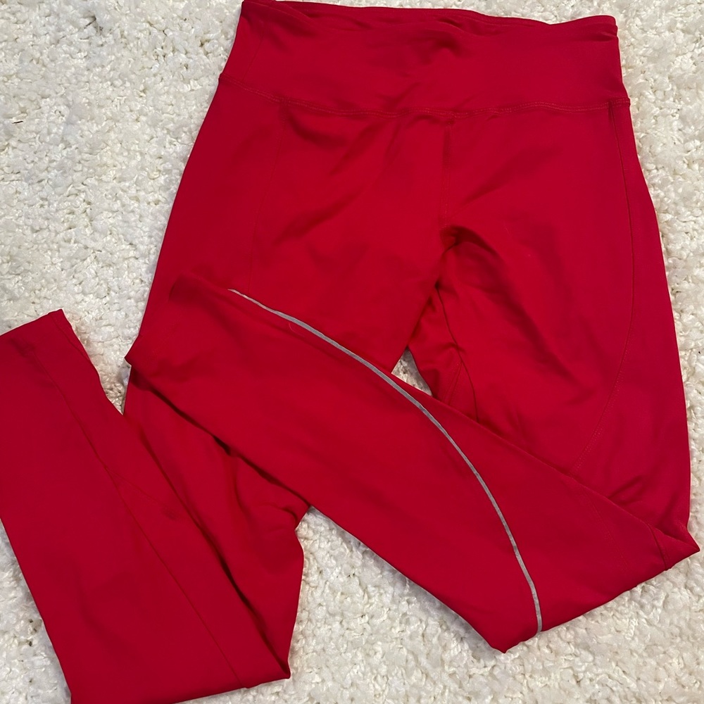 Red yoga pants